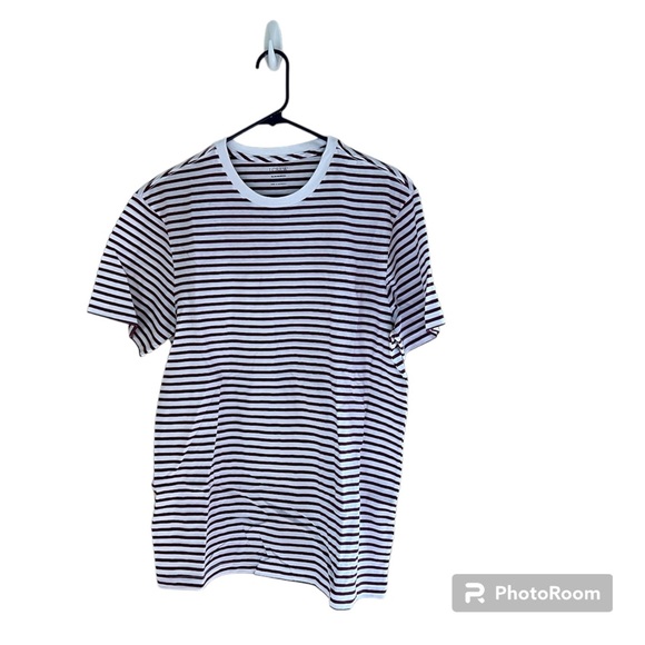 J. Crew Other - ⚪️J. CREW: Men’s size L, white & maroon striped, slim-washed short sleeve shirt.